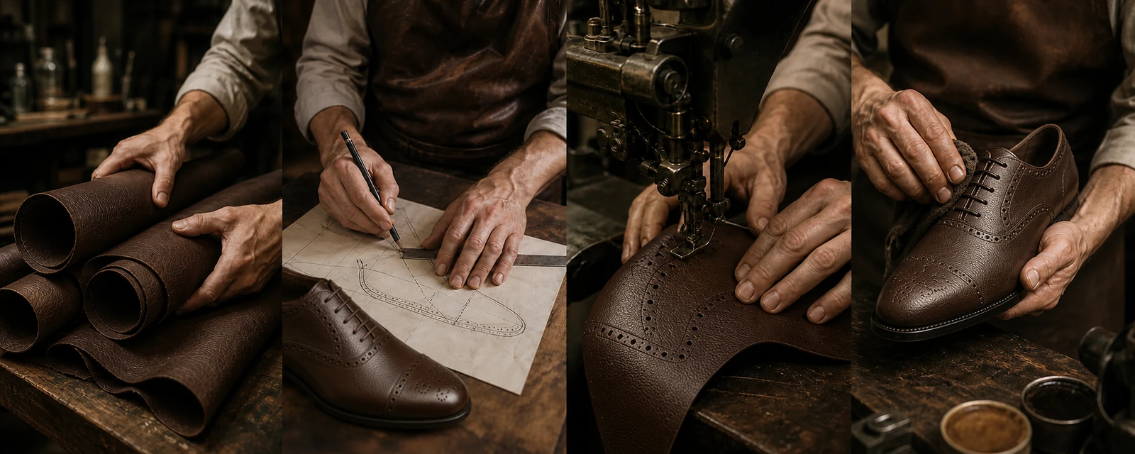 Détail de fabrication du modèle Oxford Neroli
